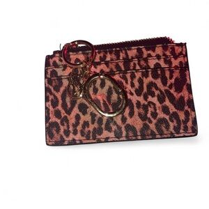 Victoria's Secret Animal Print Card Holder with Gold Accents